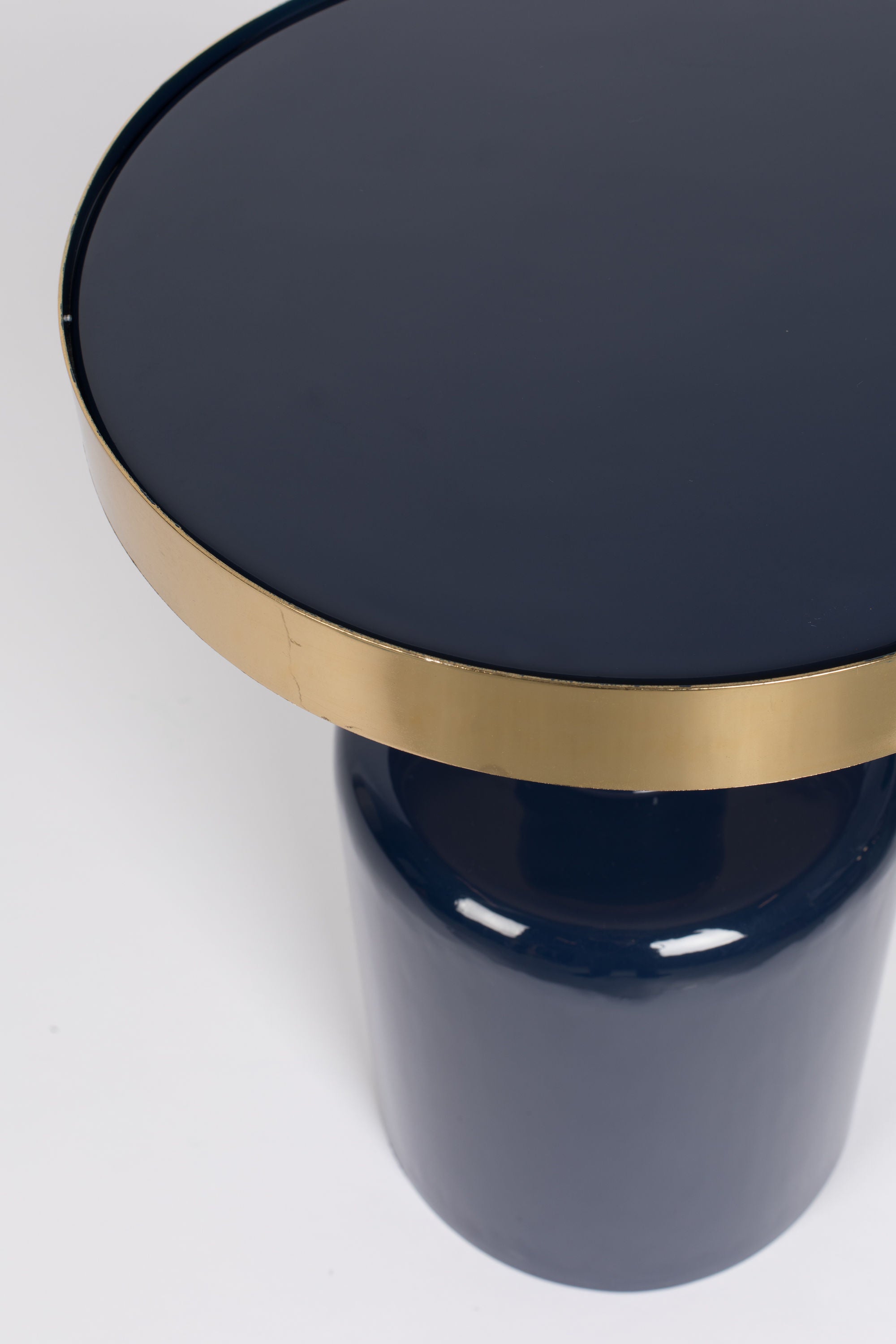 Zuiver Glam Gloss Blue & Gold Round Side Table